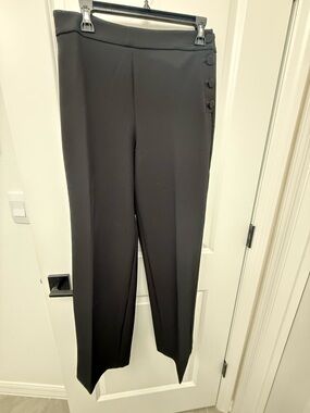 Express Black Ladies Dress Pants with Side Button Closure